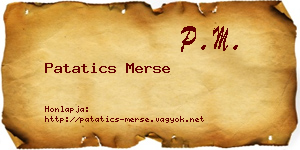Patatics Merse névjegykártya